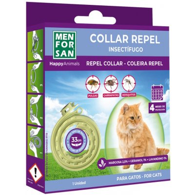 Menforsan Přírodní obojek pro kočky odpuzující klíšťata a blechy 30 cm – Zbozi.Blesk.cz