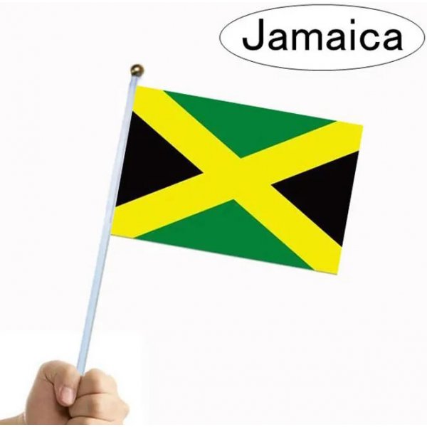 Nášivka Vlajka Jamajka 14 x 21 cm na plastové tyčce