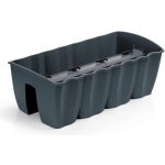 Prosperplast Květináč truhlík na zábradlí CROWN antracit 58 cm – Sleviste.cz