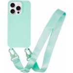 AppleKing matný kryt s nastavitelným popruhem pro iPhone 15 Pro - tyrkysový – Zboží Mobilmania