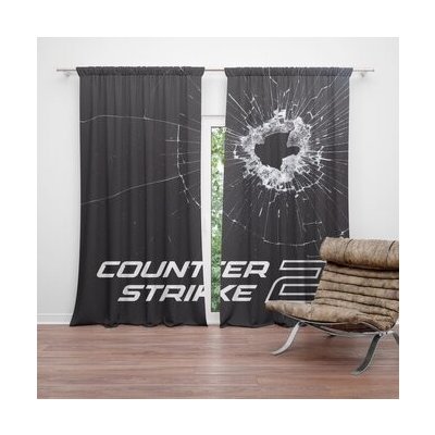 Sablio Závěs Counter Strike 2 Průstřel: 2ks 140x250cm – Hledejceny.cz