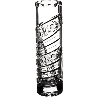 PB CRYSTAL Broušená skleněná váza válec Bohemia Crystal 80121/180mm. Moderní brus Kometa. – Hledejceny.cz