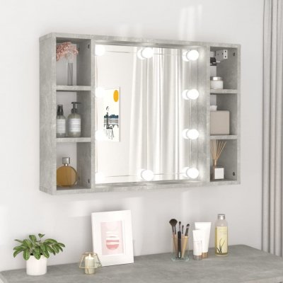 vidaXL Zrcadlová skříňka s LED betonově šedá 76 x 15 x 55 cm – Zboží Mobilmania