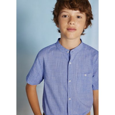 Mayoral chlapecká košile s mao límečkem 6137-42 modrá – Zboží Mobilmania