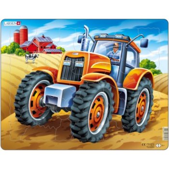 Larsen Výukové Oranžový traktor 37 dílků