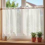 Forbyt Vitrážová záclona polyesterový batist 240829 MOTÝLCI, vyšívaná, s bordurou, bílá, výška 120cm (v metráži) – Zboží Mobilmania