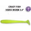 Návnada a nástraha Crazy Fish Vibro Worm 8,5 cm 54 Chartreuse Floating