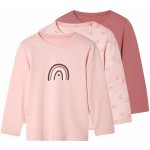 lupilu Dívčí triko s dlouhými rukávy, 3 kusy růžová – Sleviste.cz