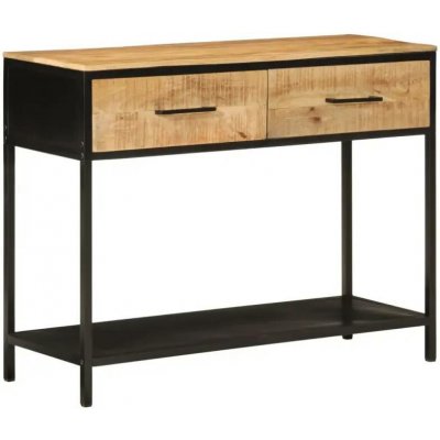 vidaXL Konzolový stolek 100 x 35 x 76 cm masivní mangovník a železo 11461.358581 – Sleviste.cz