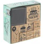 Grafix Dřevěná razítka a černý polštářek – Zboží Dáma