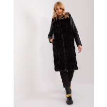 Dámská dlouhá kožešinová vesta se zipem Wool Fashion Italia černá