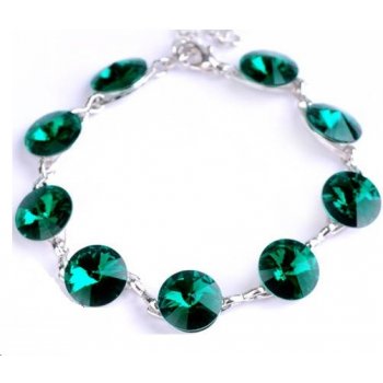 Swarovski Elements Rivoli rhodiovaný zelený 33111.1 Emerald zelená tmavá smaragdová brčálová