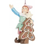 Clayre & Eef Závěsná vánoční dekorace Elf se stromkem 8*4*11 cm – Hledejceny.cz