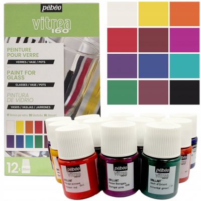 Pebeo Sada vypalovacích barev Vitrea 160 č.1 12x20ml – Sleviste.cz