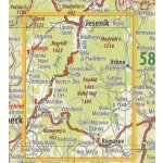 KČT 55 Hrubý Jeseník - nástěnná turistická mapa 60 x 90 cm Varianta: mapa v dřevěném rámu, Provedení: Ticiago dub – Zboží Dáma
