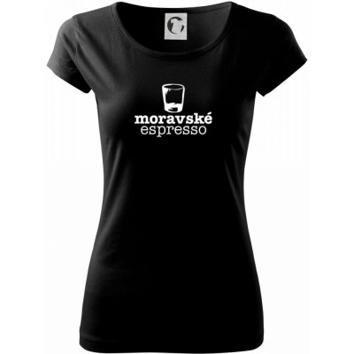Moravské espresso Pure dámské triko Černá