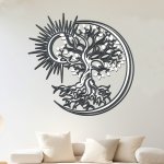 dřevo života 3 vrstvý dřevěný strom JASNOSTI Rozměry (cm): 40, Zvolte barevný dekor: antracitová-bílá-antracitová – Zboží Dáma