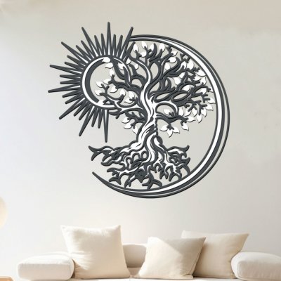 dřevo života 3 vrstvý dřevěný strom JASNOSTI Rozměry (cm): 40, Zvolte barevný dekor: antracitová-bílá-antracitová – Zboží Dáma