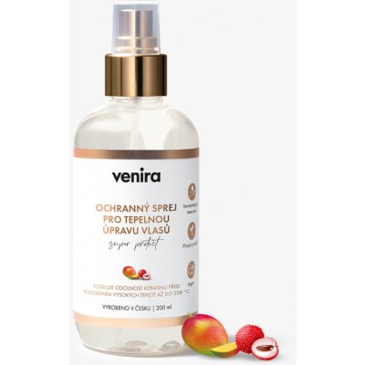 VENIRA ochranný sprej pro tepelnou úpravu vlasů - SUPER PROTECT, mango-liči, 200 ml – Zboží Dáma