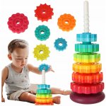 KIK Duhová věž s pyramidou a spirálou na stohování – Zboží Mobilmania