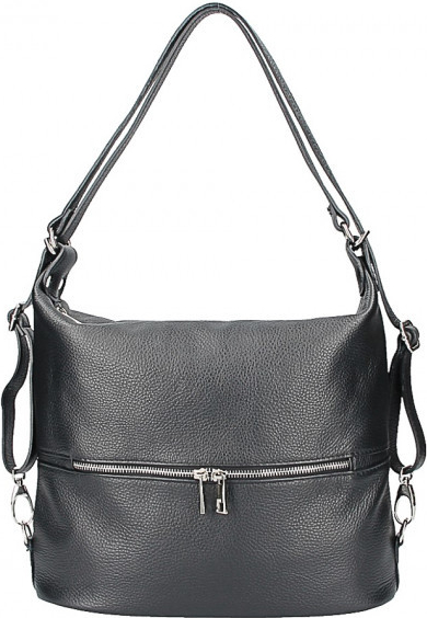 Made in Italy kožená kabelka na rameno batoh 328 černá