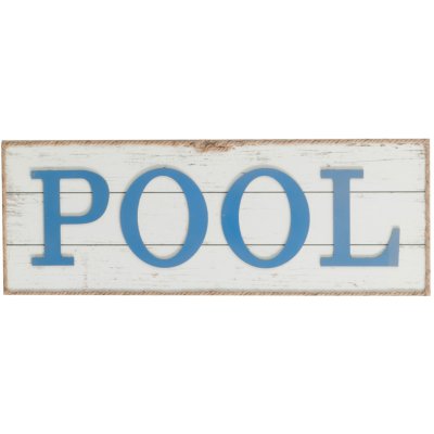 Nástěnná dřevěná cedule Pool - 72*3*28 cm – Zboží Mobilmania