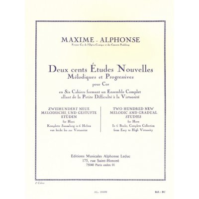 Alphonse Leduc Noty pro lesní roh 200 Études Nouvelles Mélodiques et Progressives 5