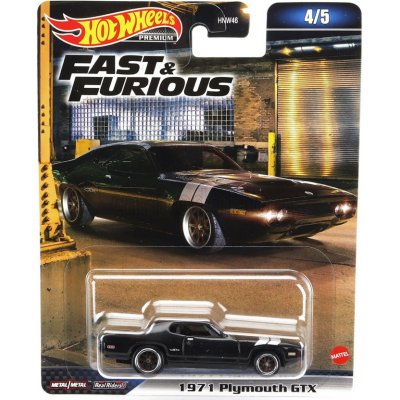 Mattel hot wheels Plymouth Dom's Gtx Coupe 1971 Fast & Furious 8 2017 Černá Stříbrná 1:64