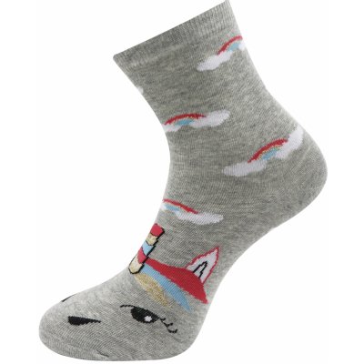 Biju dámské ponožky s potiskem jednorožce NP3709 9001477-3 9001477G šedé – Zboží Mobilmania