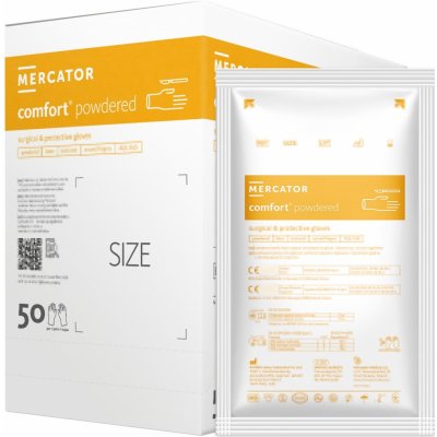 MERCATOR Latexové operační rukavice Comfort s pudrem 50 párů – Zboží Mobilmania