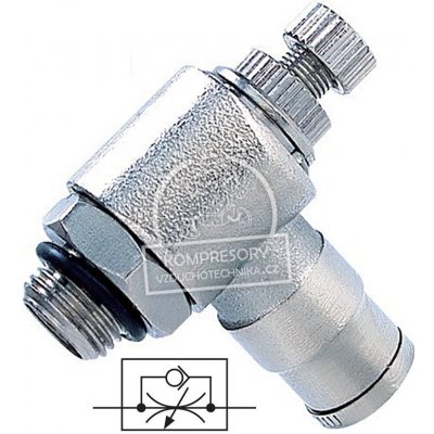 Pneumatics & Hydraulics Rohový škrtící ventil na odfuku 6 - G1/4 – Sleviste.cz