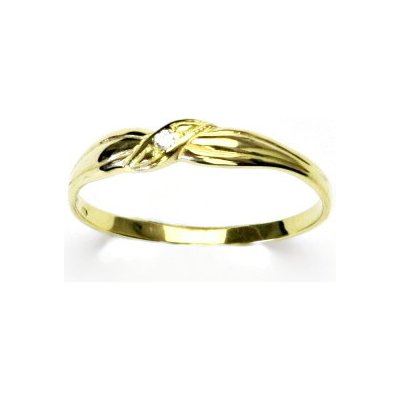 Čištín zlatý prsten žluté zlato prstýnek s čirým zirkon čirý zirkon T 1481 10453 – Zboží Mobilmania