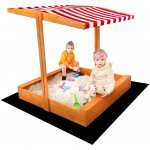 Baby Mix dřevěné pískoviště se stříškou 120x120 cm červeno-bílé – Zboží Mobilmania