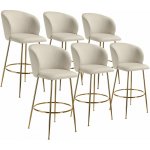 Tectake 405854 luana samet krémová / zlatá 2 ks – Hledejceny.cz