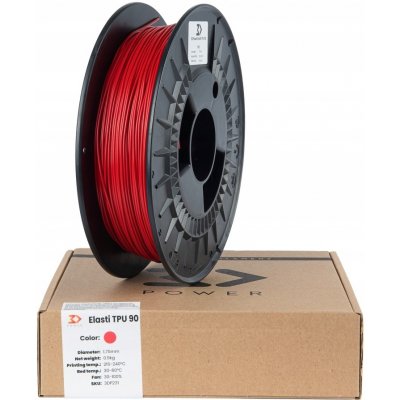 3Dpower Elasti TPU 90A Red 1,75 mm 0,5 kg – Zboží Živě