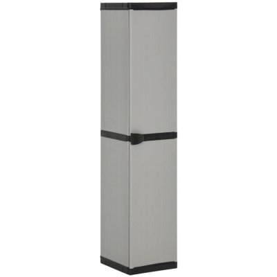 Omaxi Zahradní úložná skříň se 3 policemi šedá a černá 34x40x168 cm 875537 – Zboží Dáma