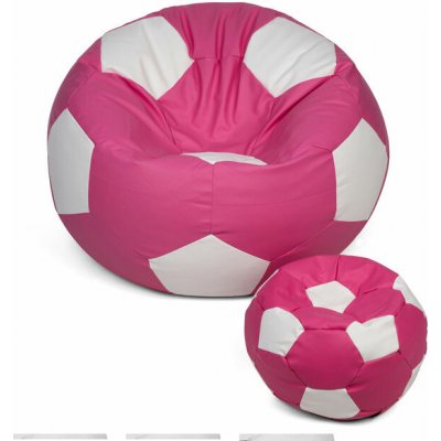 TopKing Sedací vak míč XXXL 100 cm + podnožník XL 35 cm, růžovo/bílý – Zboží Mobilmania