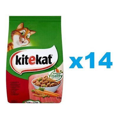 KITEKAT suché s hovězím masem a zeleninou 14 x 0,3 kg – Hledejceny.cz