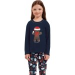 Italian Fashion Dívčí pyžamo ITALIAN FASHION MAKALA dlouhé tmavě modrá print – Zboží Dáma