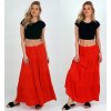 Dámská sukně Fashionweek dlouhá maxi letní španělská sukně ze vzdušného materiálu s volánky ZIZI266 červená