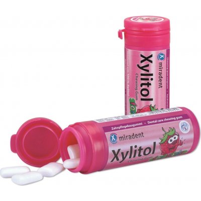 Miradent Xylitol DĚTSKÉ žvýkačky JAHODA 30 ks – Zboží Dáma
