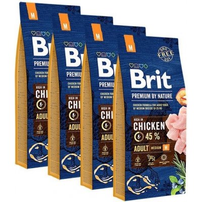 Brit Premium by Nature Adult M 4 x 15 kg – Zboží Mobilmania