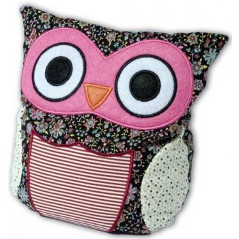 Albi Hooty sova patchwork růžová