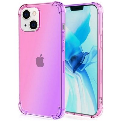 Pouzdro TopQ iPhone 13 mini silikon Shock duhový růžovo-fialový