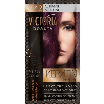 Victoria Beauty Keratin Therapy tónovací šampón na vlasy V 42 Aubergine 4-8 umytí