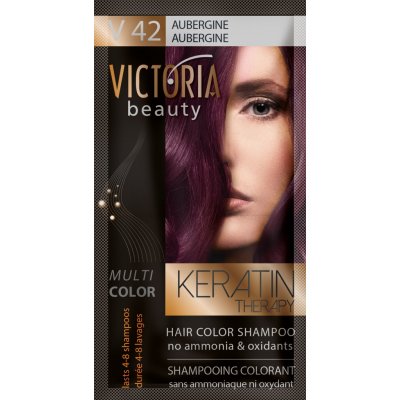 Victoria Beauty Keratin Therapy tónovací šampón na vlasy V 42 Aubergine 4-8 umytí