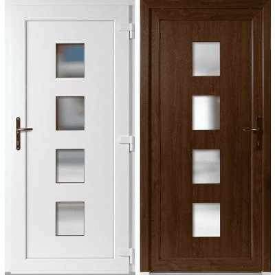 OknaDvereNaMiru.cz Vchodové dveře 010 zlatý dub / bílá pravé otevírání dovnitř 110 x 210 cm – Hledejceny.cz