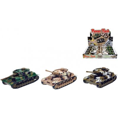 Tank kov 12cm na zpětné natažení 3 druhy 12 ks v boxu – Zboží Dáma