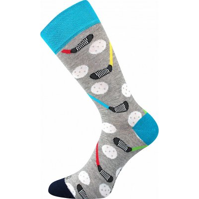 Fuski Boma pánské trendy ponožky Woodoo šedé florbal