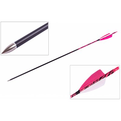 Goodgoods karbon dekor zebra růžové krocaní peří 28" 1 ks – Zboží Dáma